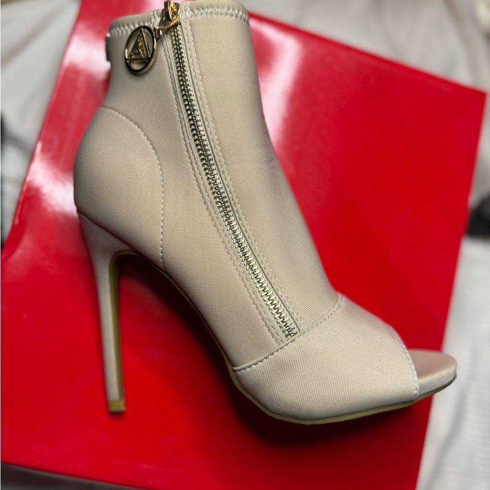 Guess Cream Stiletto Ankle Booties